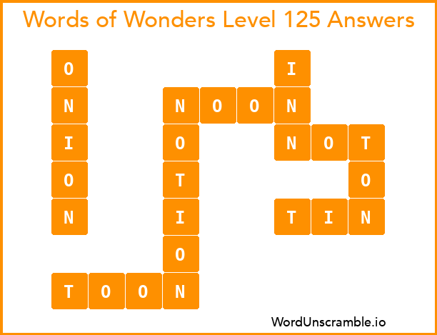 Words of Wonders Level 125 Answers