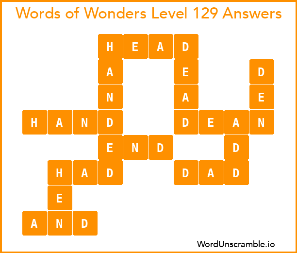 Words of Wonders Level 129 Answers