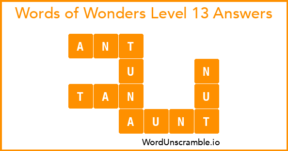 Words of Wonders Level 13 Answers