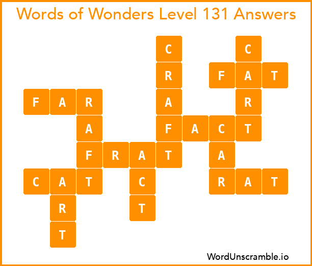 Words of Wonders Level 131 Answers