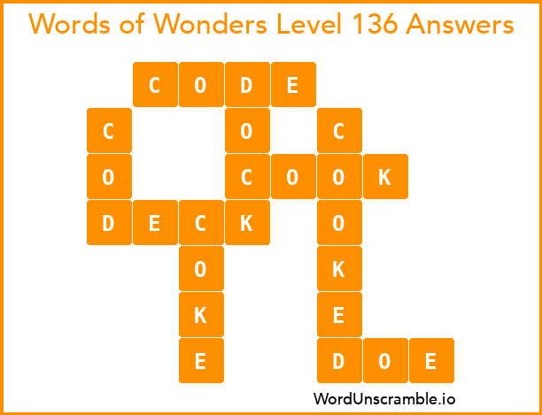 Words of Wonders Level 136 Answers