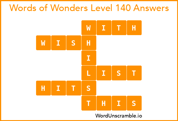 Words of Wonders Level 140 Answers