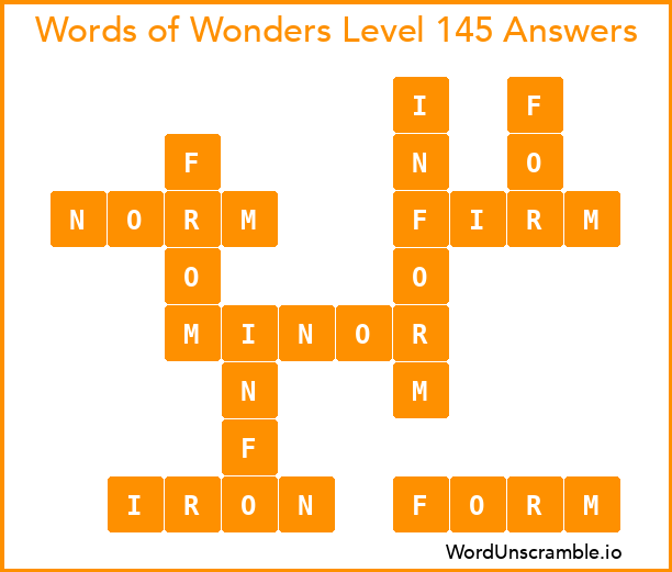 Words of Wonders Level 145 Answers