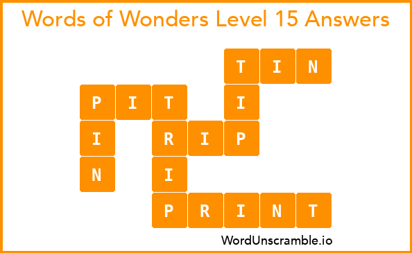 Words of Wonders Level 15 Answers