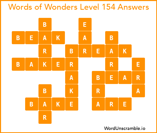 Words of Wonders Level 154 Answers
