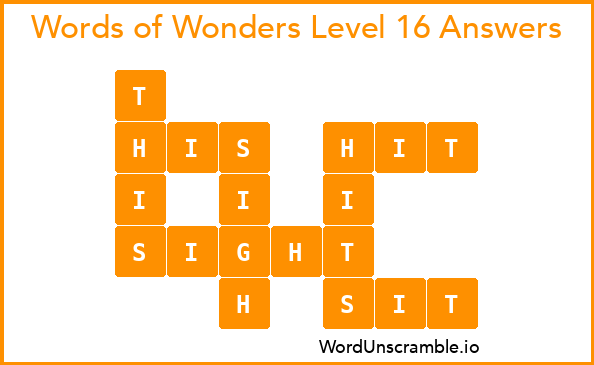 Words of Wonders Level 16 Answers