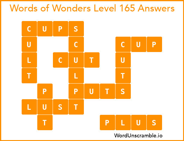 Words of Wonders Level 165 Answers