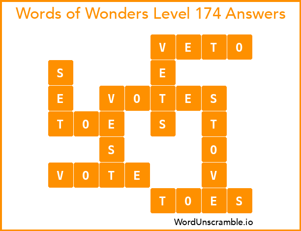 Words of Wonders Level 174 Answers