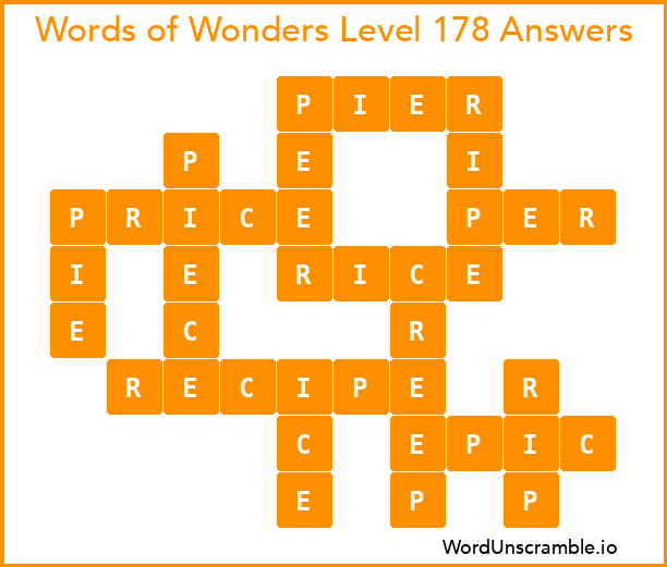 Words of Wonders Level 178 Answers