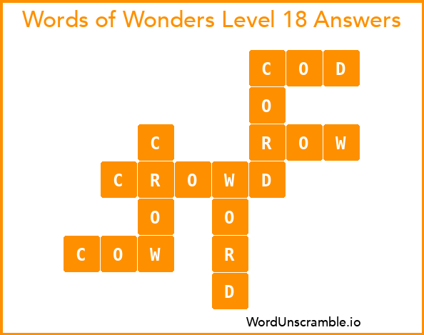 Words of Wonders Level 18 Answers