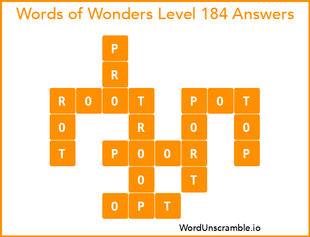Words of Wonders Level 184 Answers