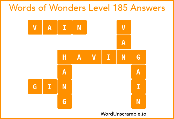 Words of Wonders Level 185 Answers