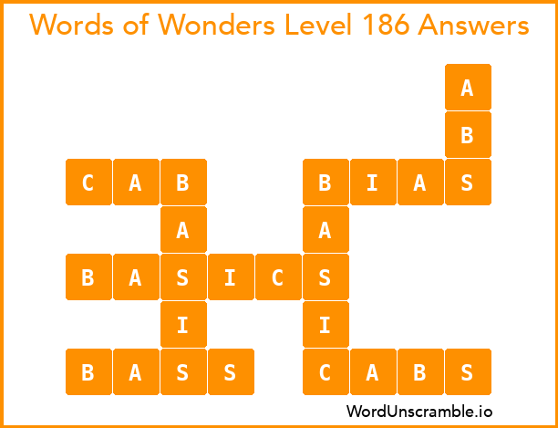Words of Wonders Level 186 Answers