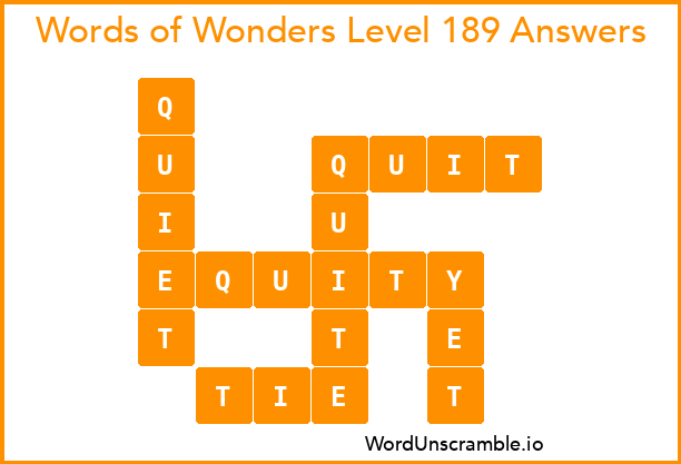 Words of Wonders Level 189 Answers
