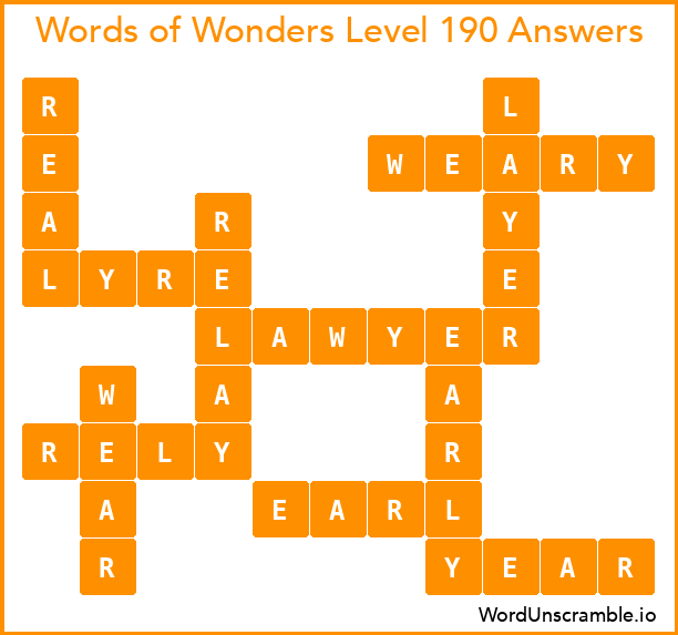 Words of Wonders Level 190 Answers