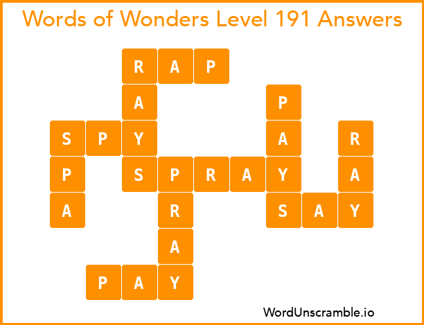 Words of Wonders Level 191 Answers