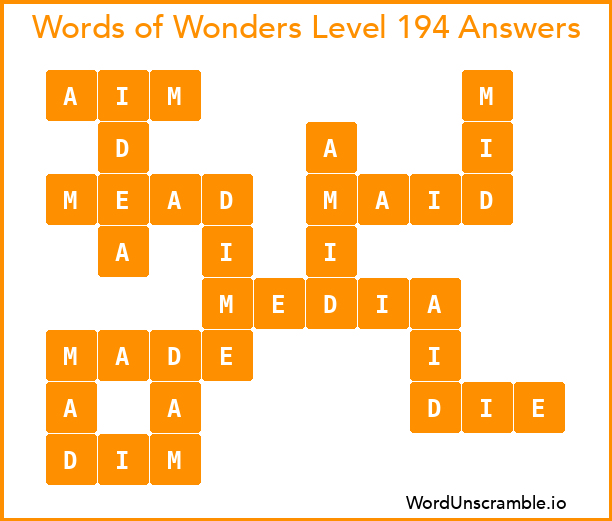 Words of Wonders Level 194 Answers