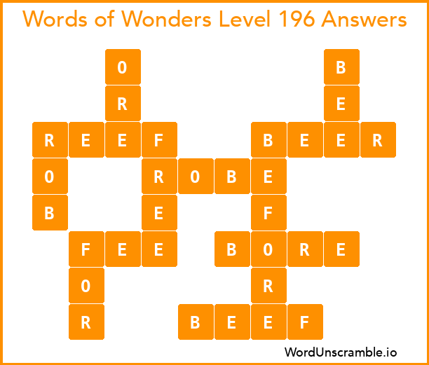 Words of Wonders Level 196 Answers
