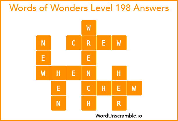 Words of Wonders Level 198 Answers
