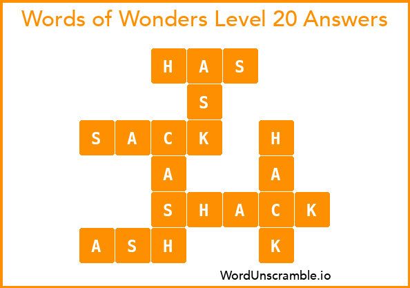 Words of Wonders Level 20 Answers