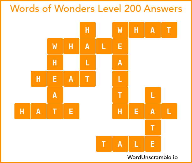 Words of Wonders Level 200 Answers