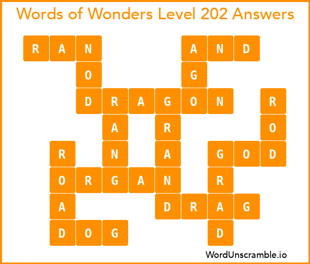 Words of Wonders Level 202 Answers