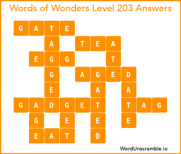Words of Wonders Level 203 Answers