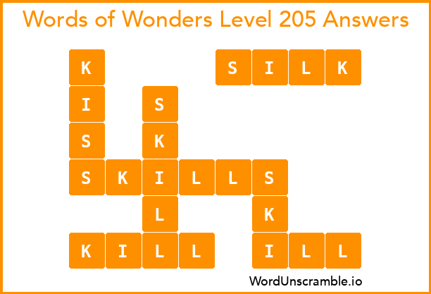 Words of Wonders Level 205 Answers