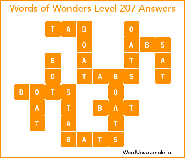 Words of Wonders Level 207 Answers