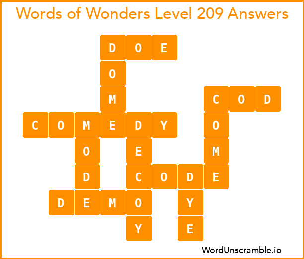 Words of Wonders Level 209 Answers