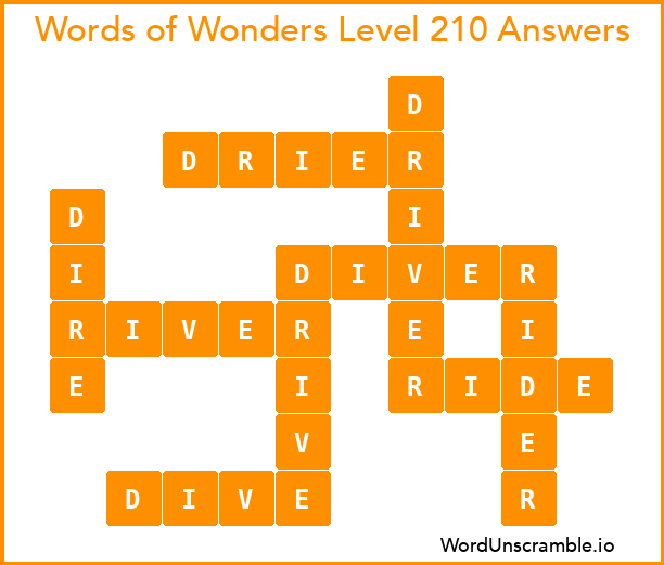 Words of Wonders Level 210 Answers