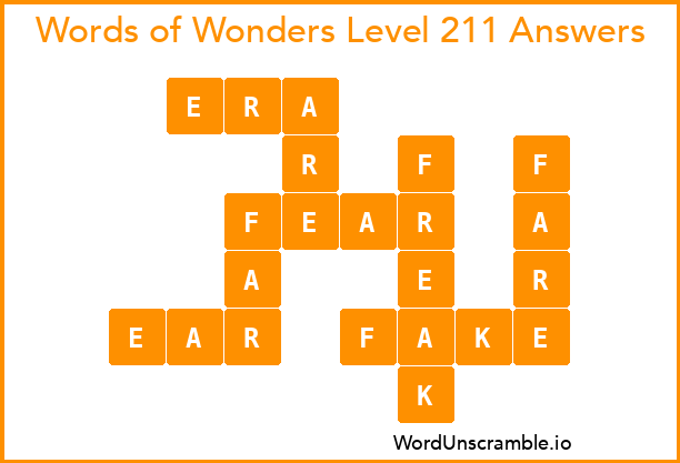 Words of Wonders Level 211 Answers