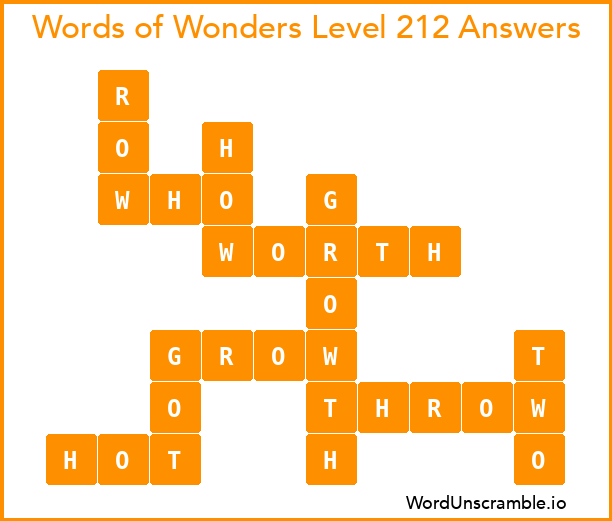Words of Wonders Level 212 Answers