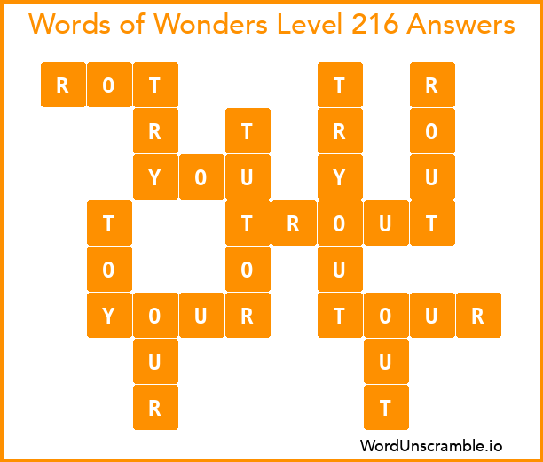 Words of Wonders Level 216 Answers