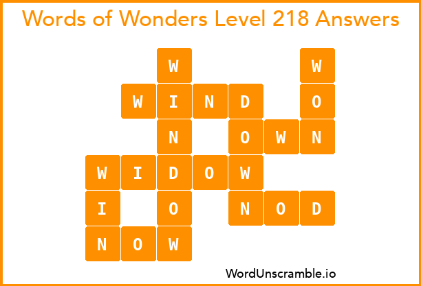 Words of Wonders Level 218 Answers