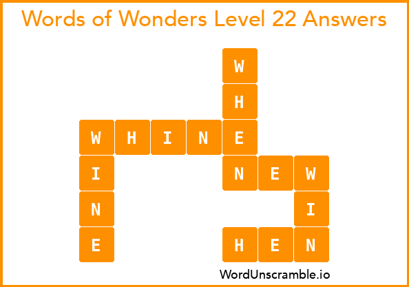 Words of Wonders Level 22 Answers