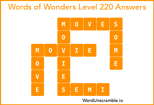 Words of Wonders Level 220 Answers