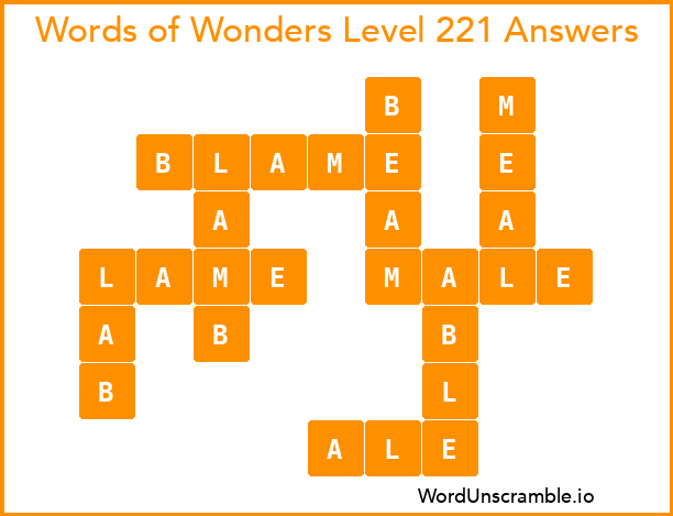 Words of Wonders Level 221 Answers