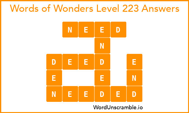 Words of Wonders Level 223 Answers