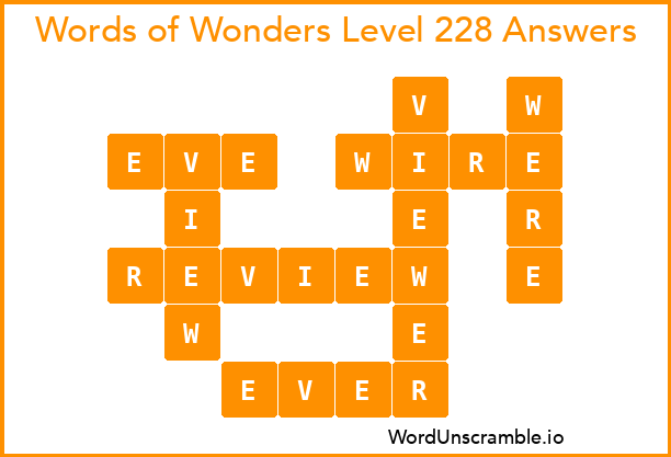 Words of Wonders Level 228 Answers