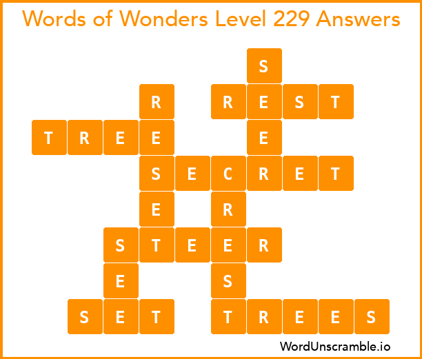 Words of Wonders Level 229 Answers