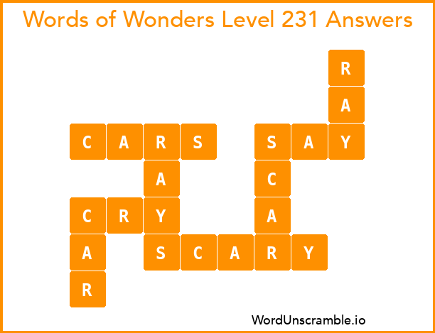 Words of Wonders Level 231 Answers