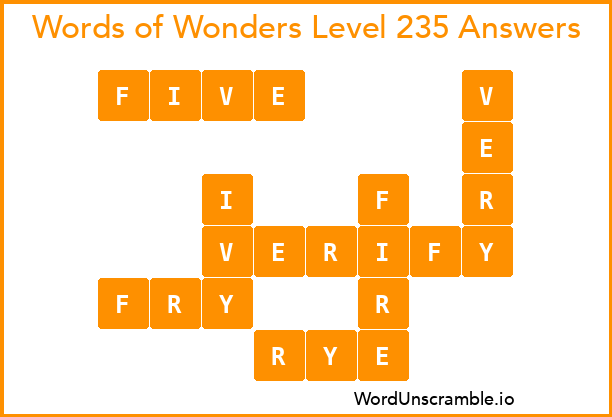 Words of Wonders Level 235 Answers