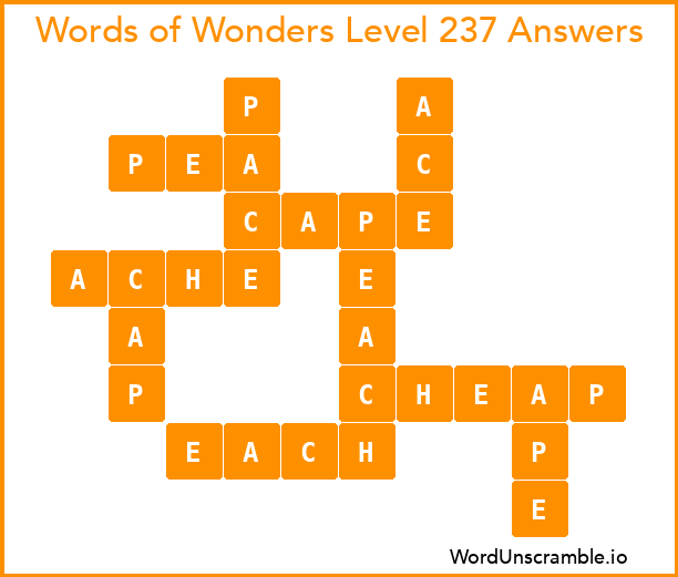 Words of Wonders Level 237 Answers