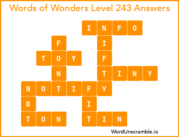 Words of Wonders Level 243 Answers