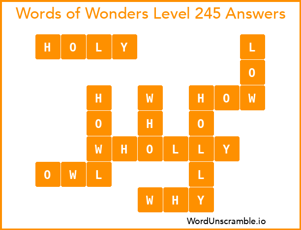 Words of Wonders Level 245 Answers