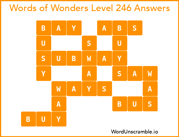 Words of Wonders Level 246 Answers