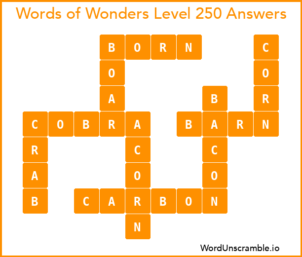 Words of Wonders Level 250 Answers