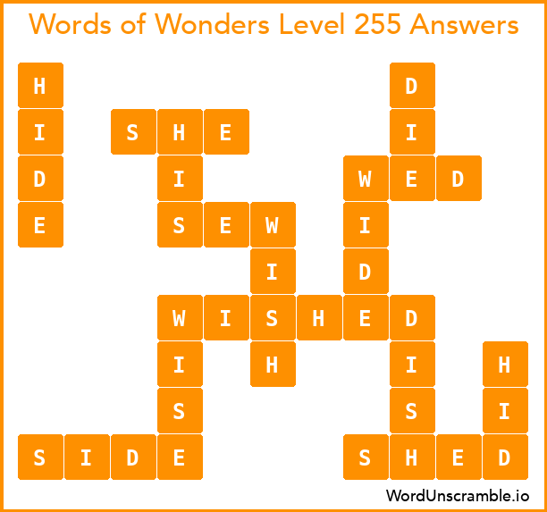 Words of Wonders Level 255 Answers