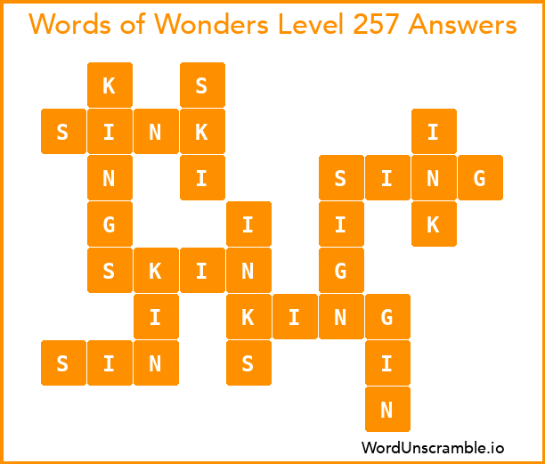 Words of Wonders Level 257 Answers